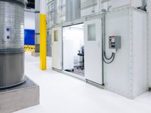 White paint mixing room