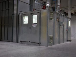 Galvanized paint mix room