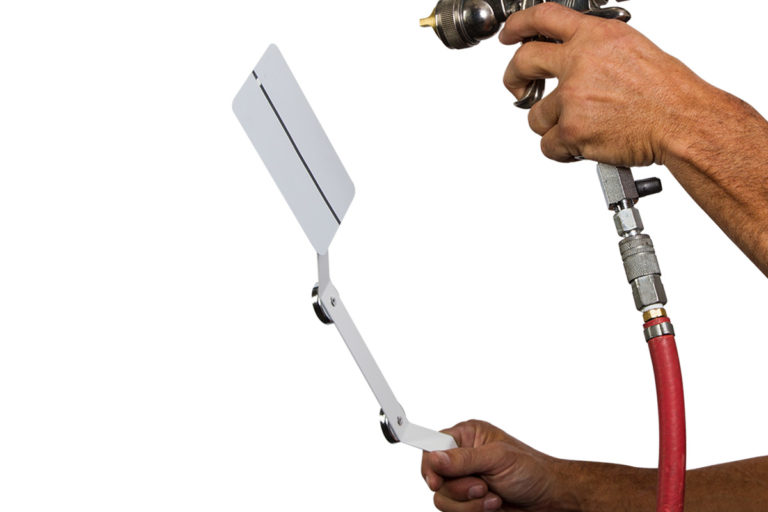 GFS Test Panel Holder stays on paint booth walls with heavy duty magnets