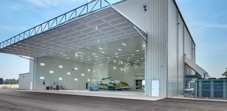 A jet inside a GFS commercial aerospace and aviation paint booth