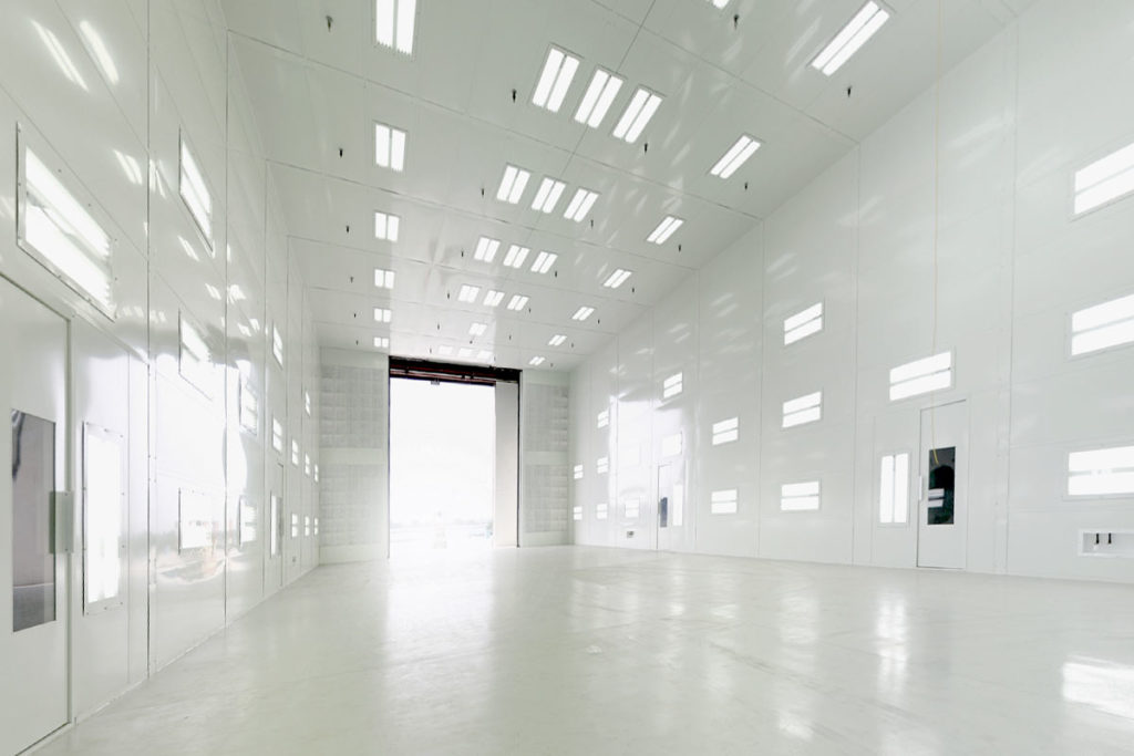 aircraft paint booth lighting provided by GFS
