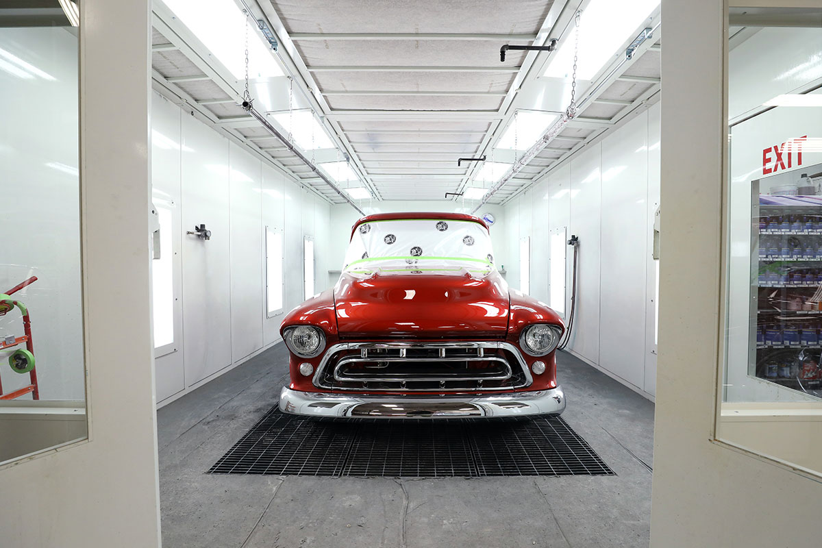 1950 Chevy Truck inside GFS Paint Booth
